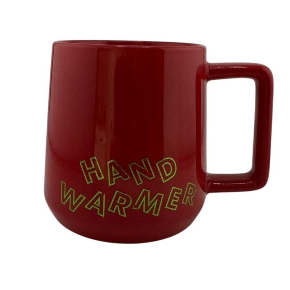 Retired Starbucks 2019 Hand Warmer Mug Red Gold Stoneware 12oz